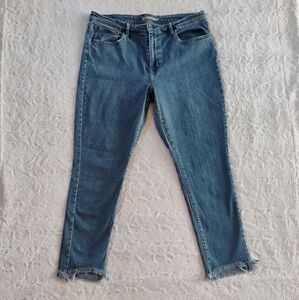 Levi's 721 High Rise Raw Hem Skinny Jeans